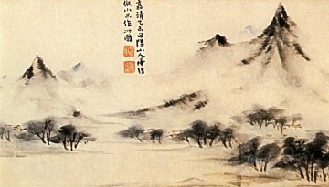  china Arte - Nieblas de Shitao en la montaña 1707 China tradicional